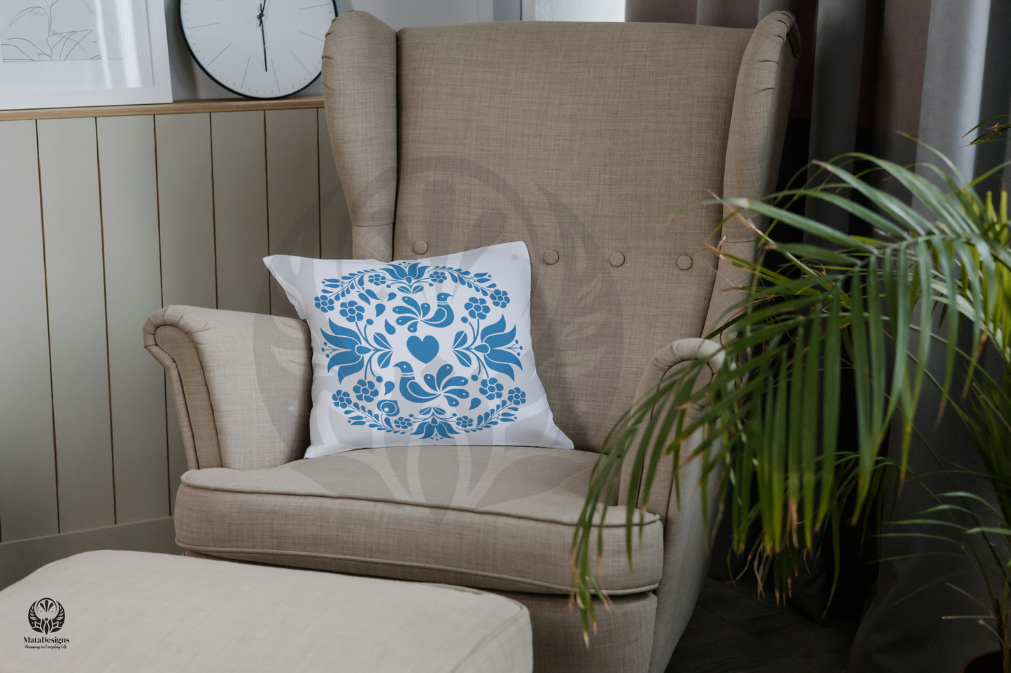 Blue Bird Pillow Cover
